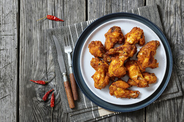 crispy fried chicken wings on a plate
