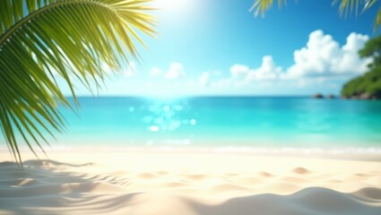 Obraz premium Tropical Beach Paradise: Serene Ocean View