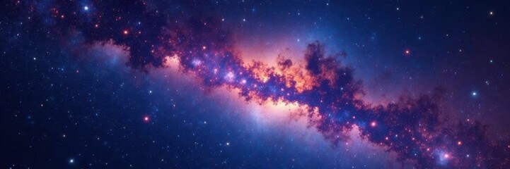 Milky Way galaxy shining brightly under a star-filled sky , cosmic, space