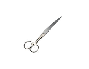 Close-up of Stainless Steel Scissors on a Transparent Background
