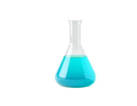 Erlenmeyer Flask with Turquoise Liquid