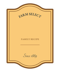 Vintage golden food Label template. For snacks, preserves, homemade jams, organic honey, baked goods, traditional sauces and food products