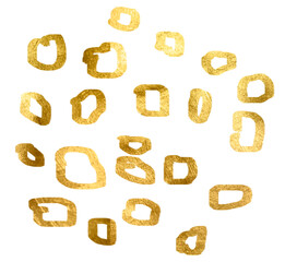 Circles Shiny glittering dust. PNg Golden element on transparent background. Gold doodles with texture.Gold Foil gold splatter frames glitter,Gold brush stroke Gold.Elegant design element for greeting