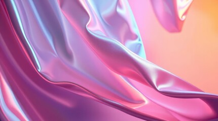 Obraz premium Flowing Fabric Abstract with Iridescent Color Effect