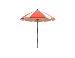 Obraz premium Red and White Striped Beach Umbrella