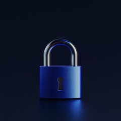 Fototapeta premium Blue padlock close up