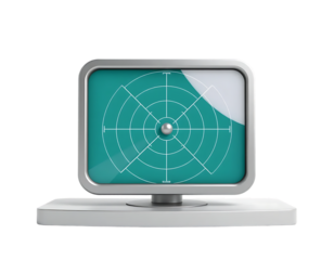 Futuristic Radar Screen Displaying Targeting Information