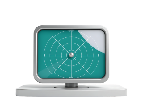 Futuristic Radar Screen Displaying Targeting Information - Powered by Adobe