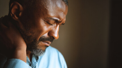 Close-up of a man's face, showing skin texture and expression of sadness or pain, conveying vulnerability and emotional depth, suitable for mental health awareness