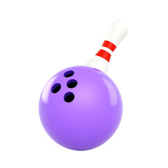 Obraz premium 3D Cartoon Bowling Ball and Pin