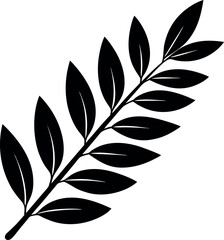 Olive Leaf Silhouette Vector – Simple Black Botanical Element