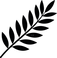 Olive Leaf Silhouette Vector – Simple Black Botanical Element
