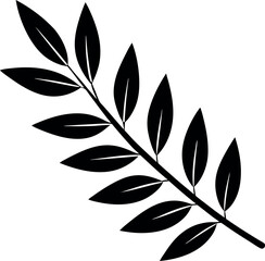 Olive Leaf Silhouette Vector – Simple Black Botanical Element