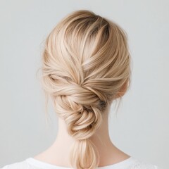 Fototapeta premium Blonde updo hairstyle for woman