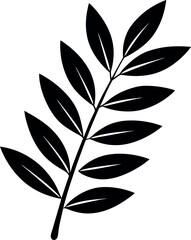 Olive Leaf Silhouette Vector – Simple Black Botanical Element