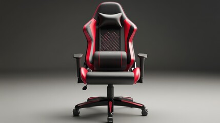 Gaming chair design showcase studio product photography modern aesthetics front view ergonomic concept