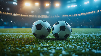Fototapeta premium Soccer Field Night Illustration