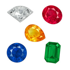Fototapeta premium Brilliant gemstones sparkle jewelry display digital art studio close-up vibrant colors