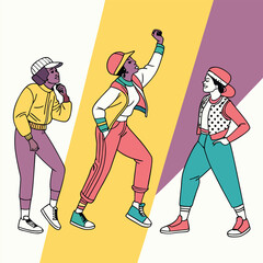 three pop art characters