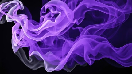 Abstract Purple Smoke Effect on Black Background