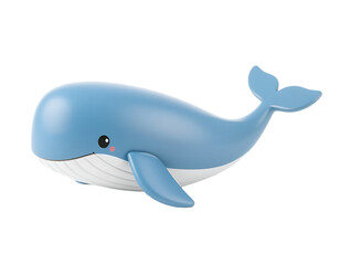 Obraz premium Charming 3D Cartoon Whale Illustration