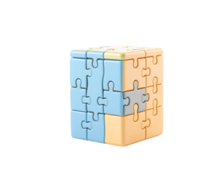 Assembled 3D Puzzle Cube - A Brain Teaser Challenge