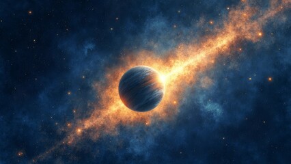 Naklejka premium Planets shining in the starry sky