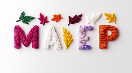 Colorful Autumn Leaves Typography Design
