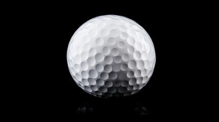 Golf ball on black background