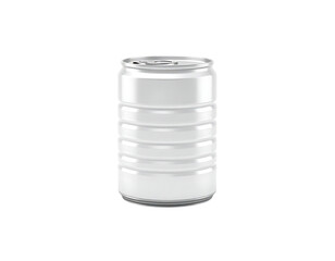 White aluminum can isolated on transparent background