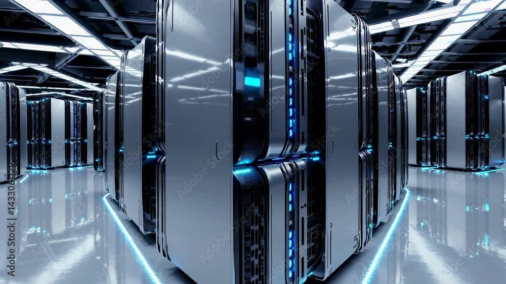Leinwandbilder exploring a modern data center with sleek servers and advanced technology in an innovative facility