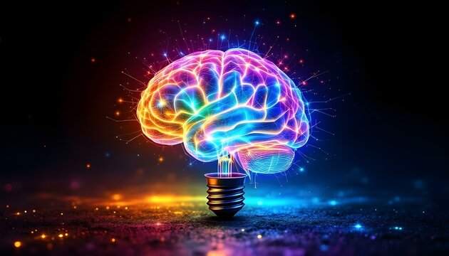 Brain as Colorful Lamp - Symbolizing Neurodiversity and Creativity in Autism and ADHD