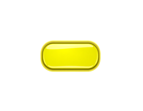3D Rendered Yellow Rounded Rectangle Button on Transparent Background - Powered by Adobe