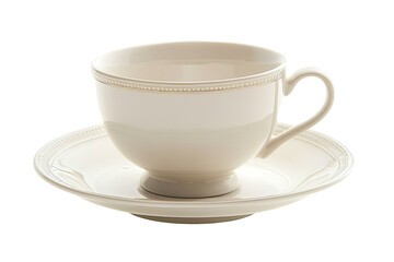Cream teacup and saucer set