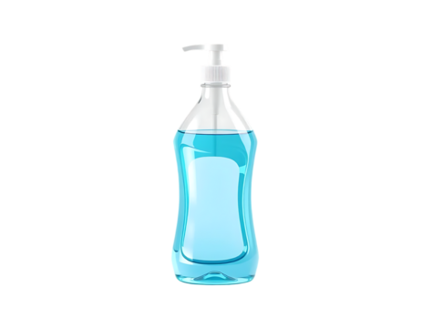 Hand Sanitizer Bottle with Blue Liquid