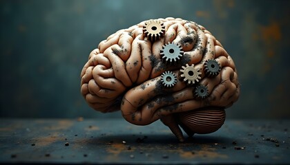 Metallic Gear Brain - A Visual Representation of Mental Health and Neurodiversity