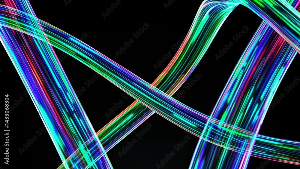 Leinwandbilder colorful light trails intertwine in a dynamic display of visual art during nighttime