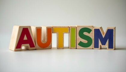 Colorful Wooden Block Letters Spelling 'Autism'