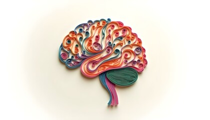 Paper Art Representing Brain Connections and Neurodivergent Complexity, lines and nodes.
