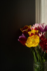 Bouquet of colorful flowers tulip
