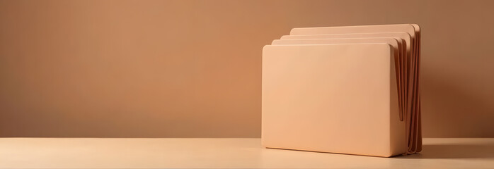 Minimalist Mocha Mousse Banner with Document Folder Sleek Office Organization
