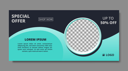 sales promotion banner template with image space