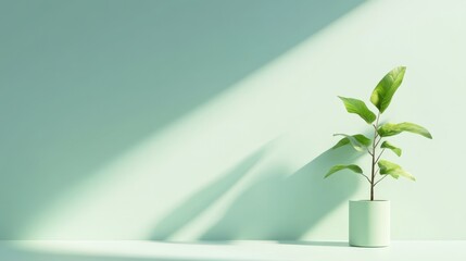 Plant with green leaves in light