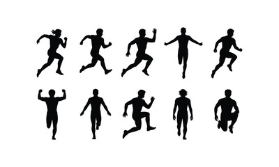 Inspiring Athletic Silhouettes - Ten Dynamic Figures Showcasing Fitness and Motion