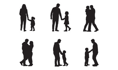 Heartwarming Family Bonding Silhouettes - Adults and Children Interaction Art