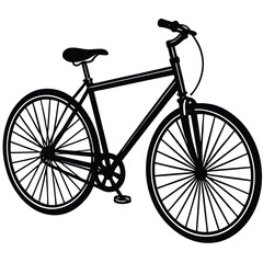 Black and White of Bicycle, Vehicle, Transport, Single Object, Isolated