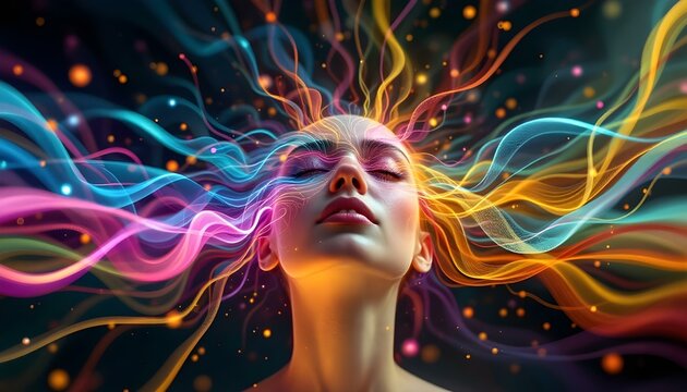 Neurodiversity Sensory Perception Unique Complex Connection to the World - Colors flowing from head