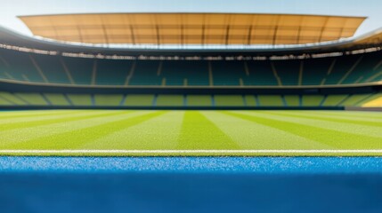 Fototapeta premium A majestic stadium with a clear blue sky above, perfectly framed for an outdoor sports event