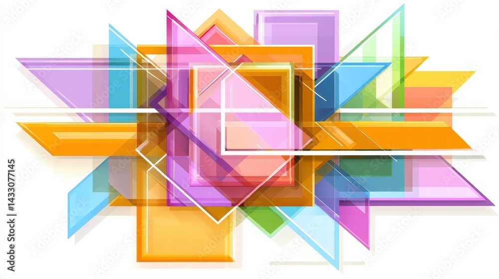 Poster colorful abstract design with vibrant swirls and shapes creating a dynamic visual experience