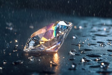 Minimalist diamond on white background